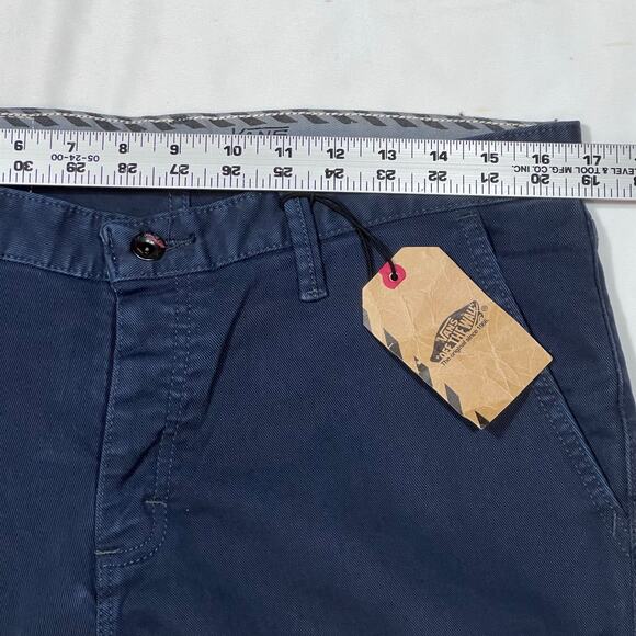 Vans Off the Wall Chino Pants 32x30 Navy Blue Modern Fit Mid Rise New - Picture 7 of 10